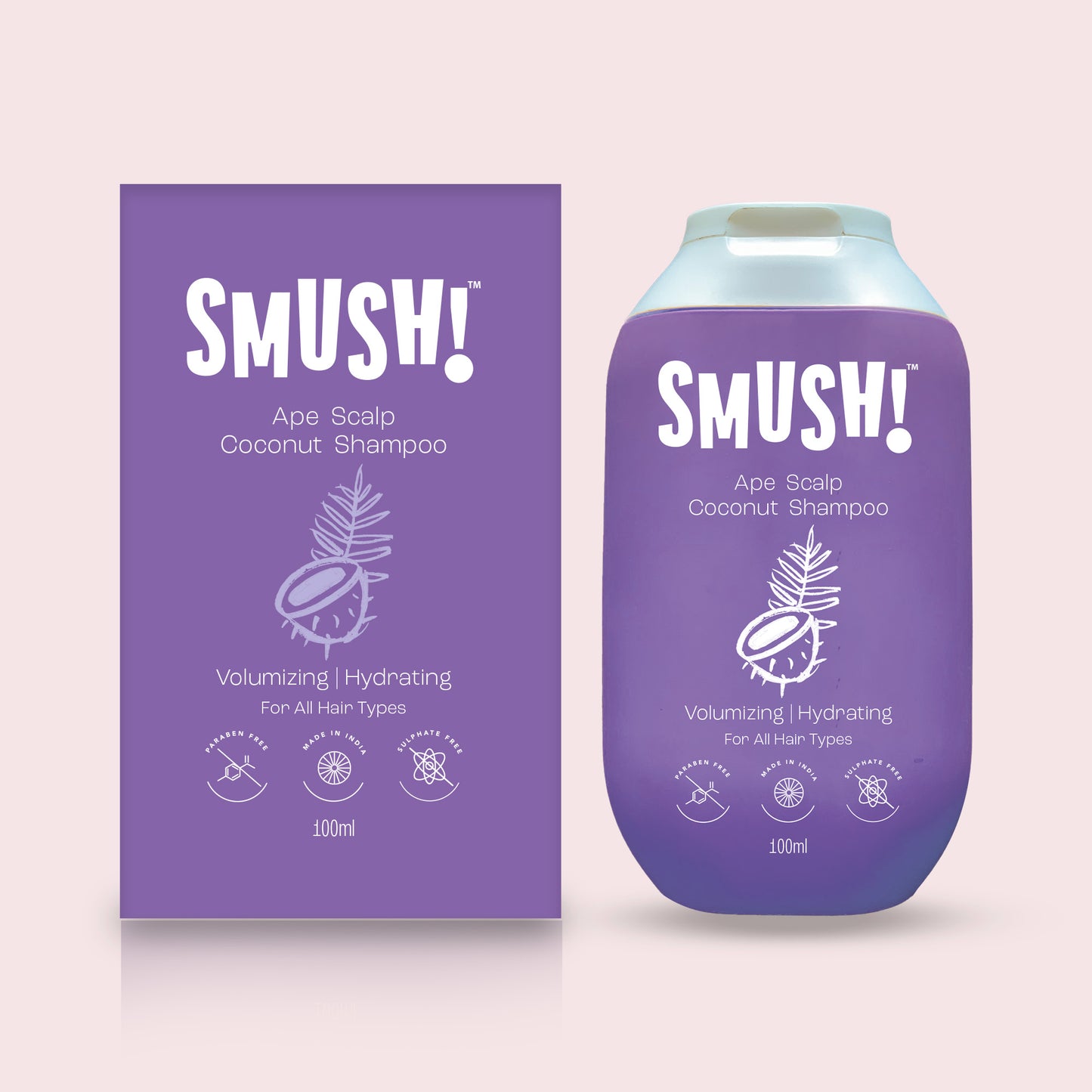 SMUSH! Ape Scalp Coconut Shampoo | 100ml | Travel Friendly Pack